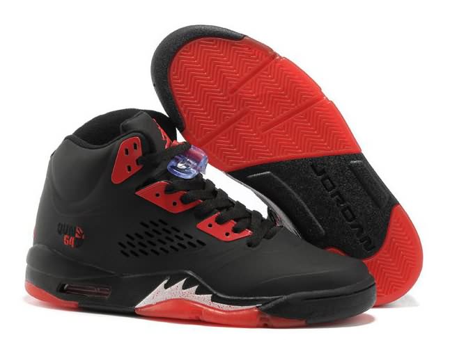 Discount Womens Air Jordan 5 (V) Black Fire Red Sale Online